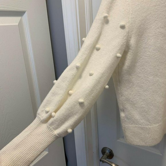 Madewell Bobble Dashwood Ivory Pom Pom Sweater S - Picture 8 of 12